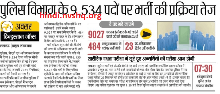 यूपी पुलिस भर्ती: Up Police Sub Inspector Recruitment Apply Up Police SI 9534 Post Online 4 up-police-sub-inspector-recruitment