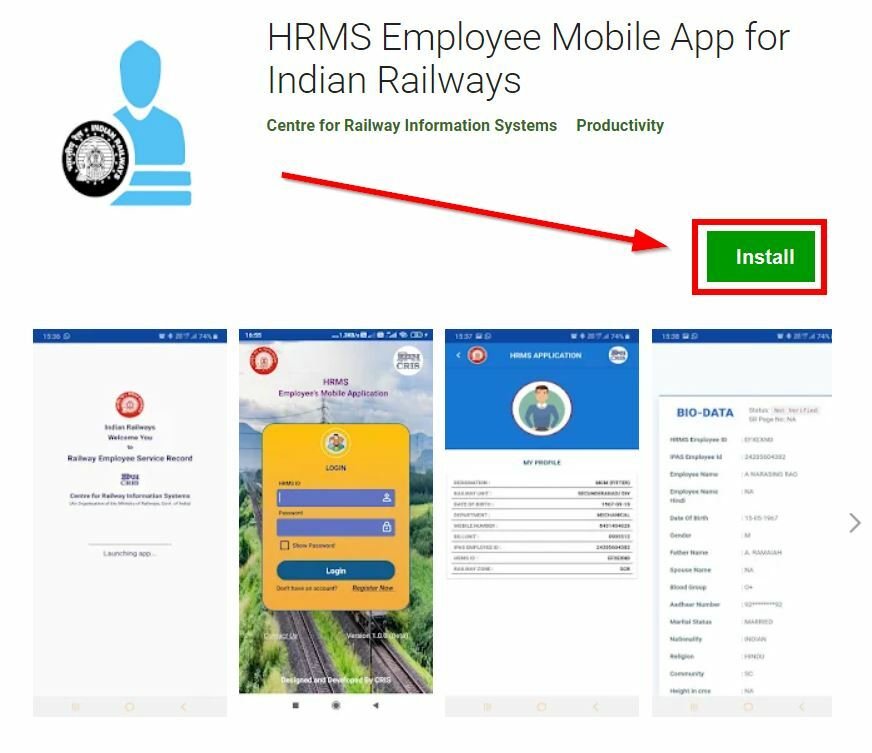 HRMS Railway: Hrms Indian railways, Hrms Indian railways login, IHRMS 8 HRMS Employee Mobile App