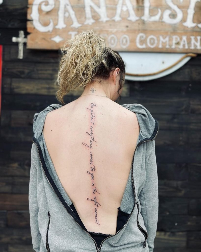 101 Most Popular Tattoo Designs and Their Meanings 32 Be patient everything comes to you in the right moment