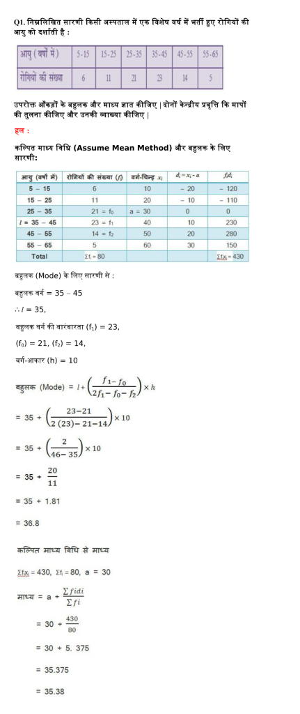 NCERT Solutions for Class 10 Maths Chapter 14 (Statistics) Hindi Medium - सांख्यिकी 17 Maths class 10 chapter 14 statistics prashnawali 14.2 solutions