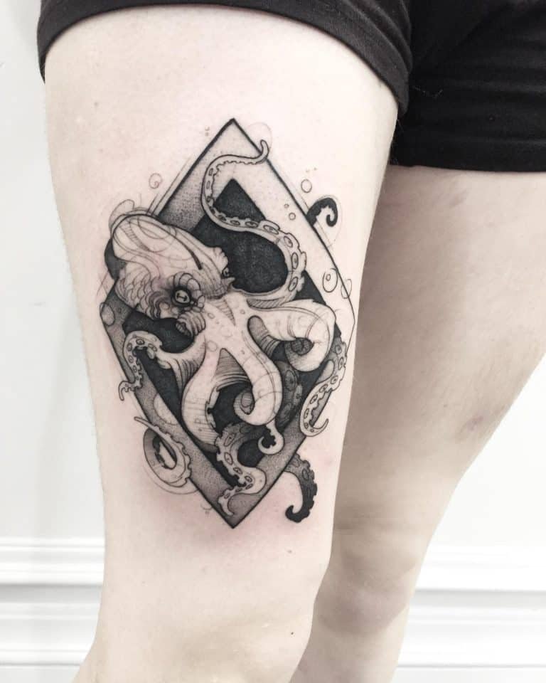 101 Most Popular Tattoo Designs and Their Meanings 5 blackwork chaotic octopus flash ocean tattoo
