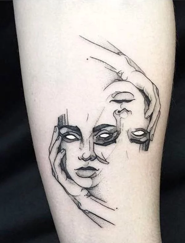 101 Most Popular Tattoo Designs and Their Meanings 51 the twin faces sharing an eye