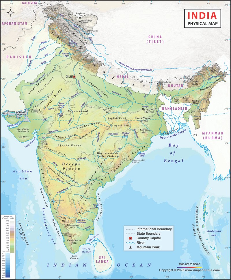 भारत का नक्शा डाउनलोड करें | Download Blank Map of India (High Quality) 5 india-physical-map