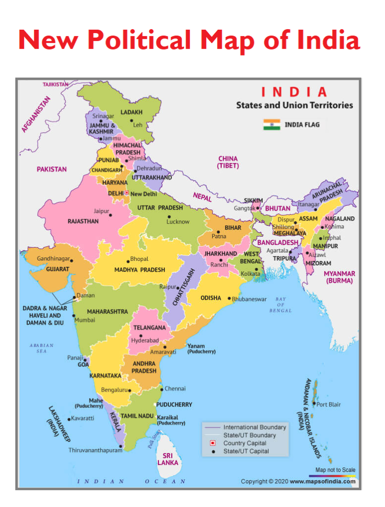 भारत का नक्शा डाउनलोड करें | Download Blank Map of India (High Quality) 6 India Political Map with States